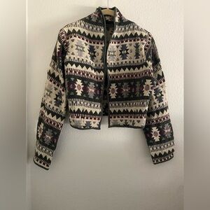 New Identity Jacket Crop Southwestern Tapestry Aztec Boho